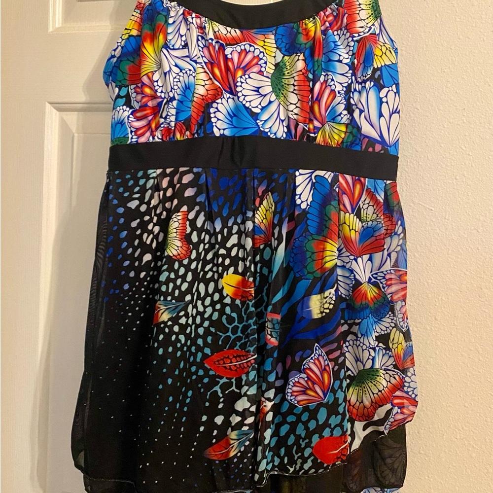 Colorful Butterfly swim dress & shorts